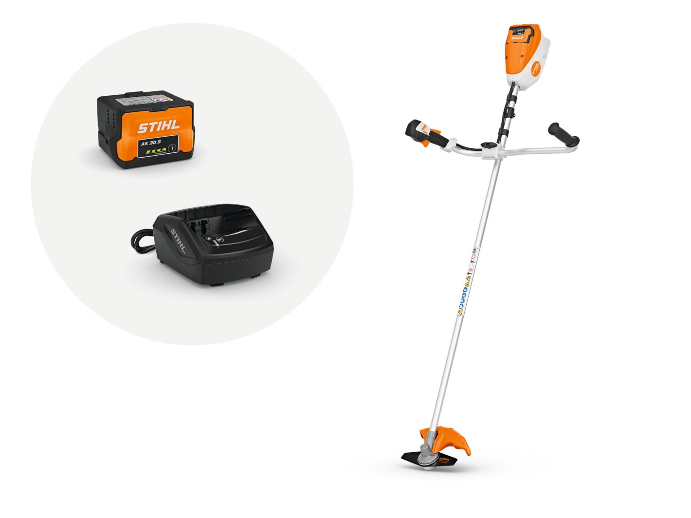 Stihl FSA 80 débroussailleuse sans fil 36V AK System pack batterie AK 30 S chargeur AL 101 lame GrassCut