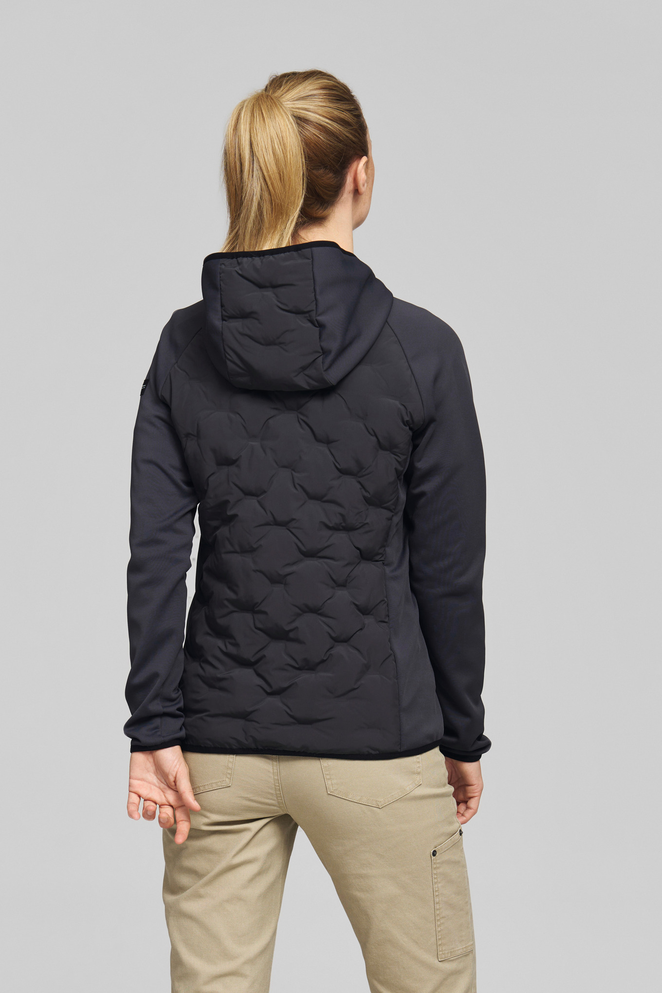 Veste HYBRID HOOD grise femme