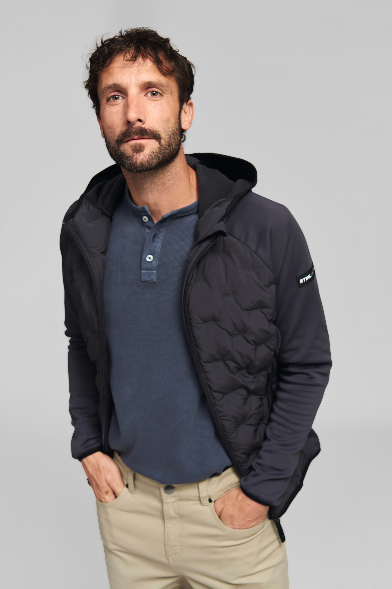 Veste HYBRID HOOD grise homme