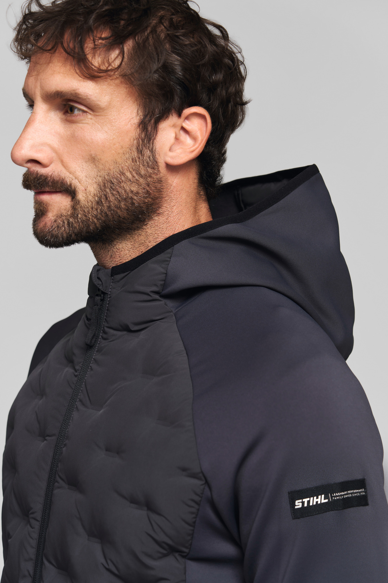 Veste HYBRID HOOD grise homme