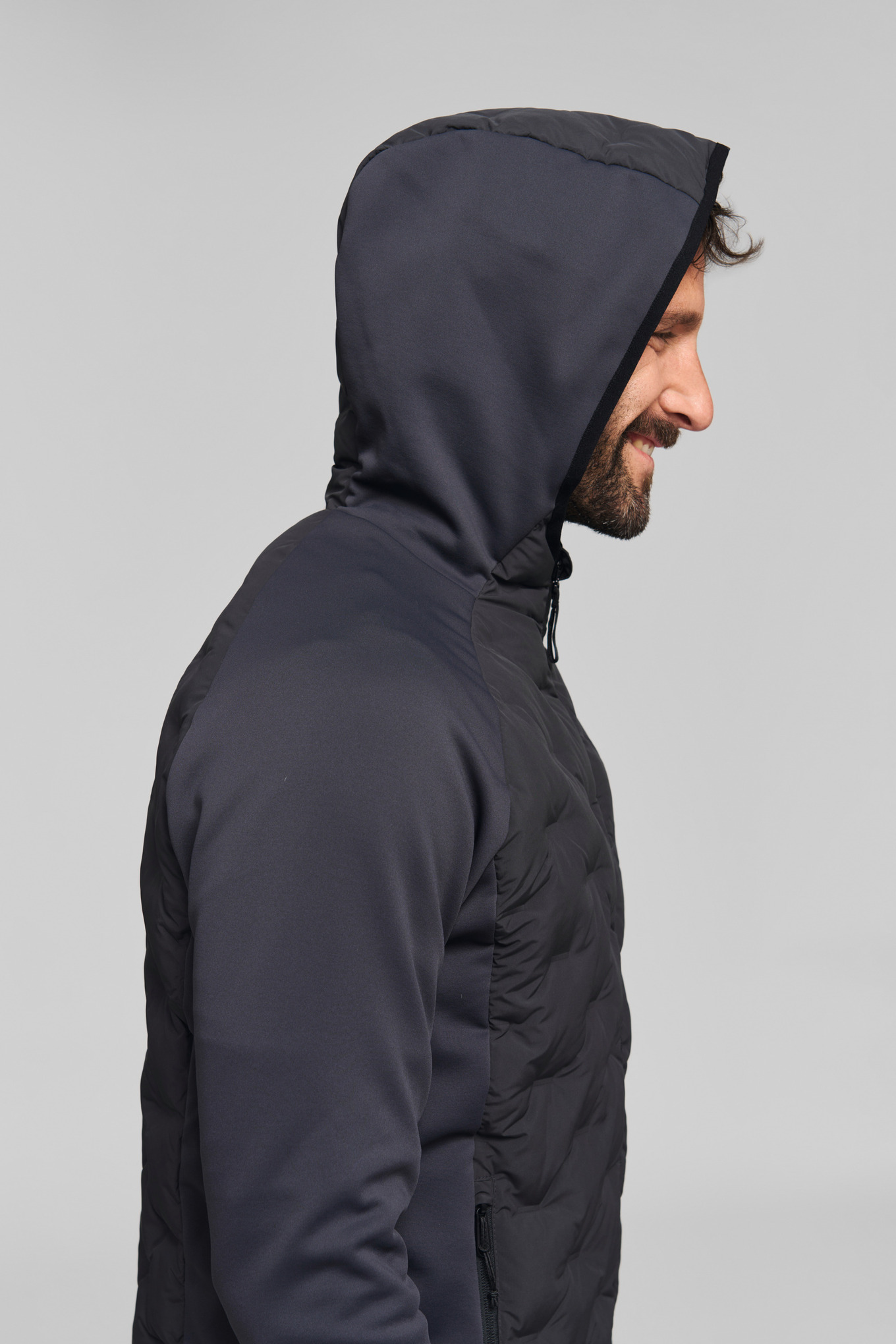 Veste HYBRID HOOD grise homme