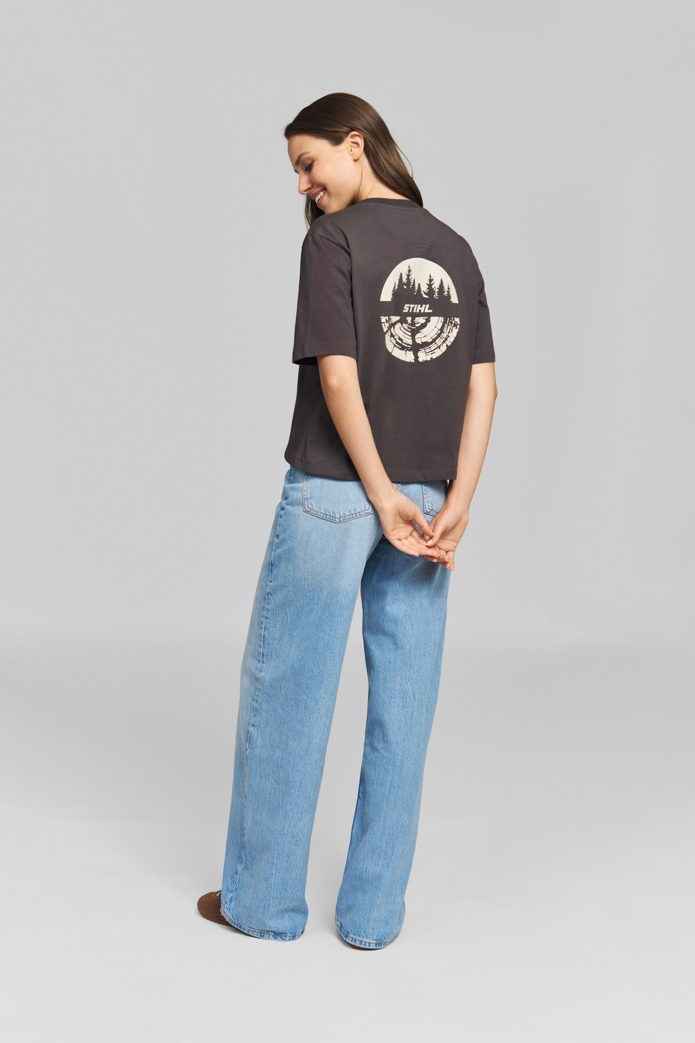 T-shirt TREE CIRCLE gris Femme