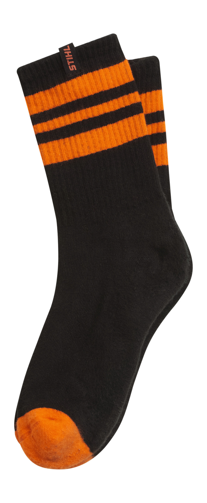 Chaussettes noires et oranges