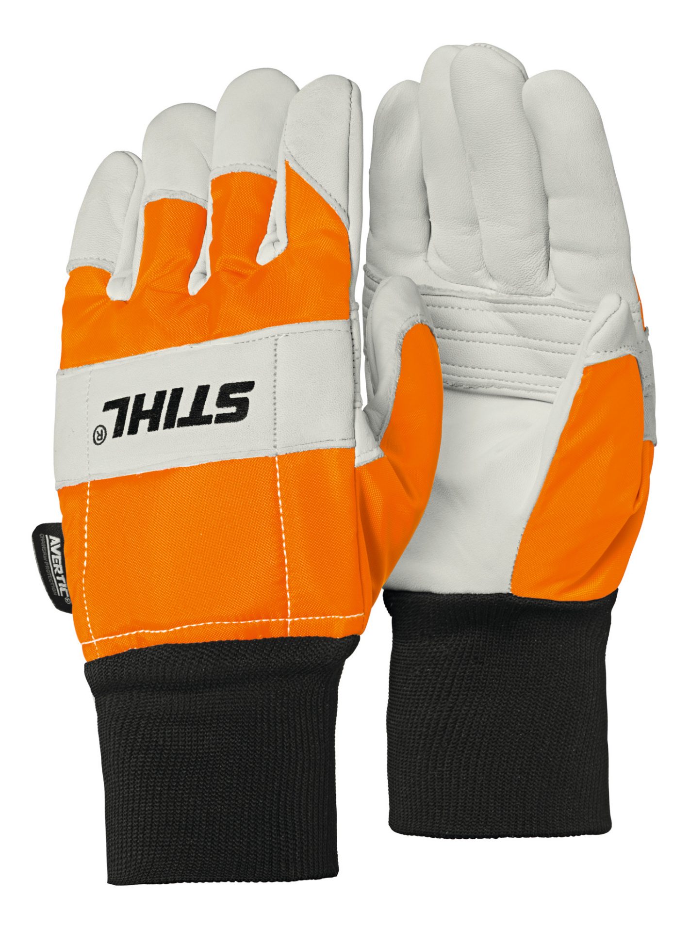 Gants Stihl Function Protect MS anti-coupure classe 0 cuir textile poignets tricot élastique entretien arbres