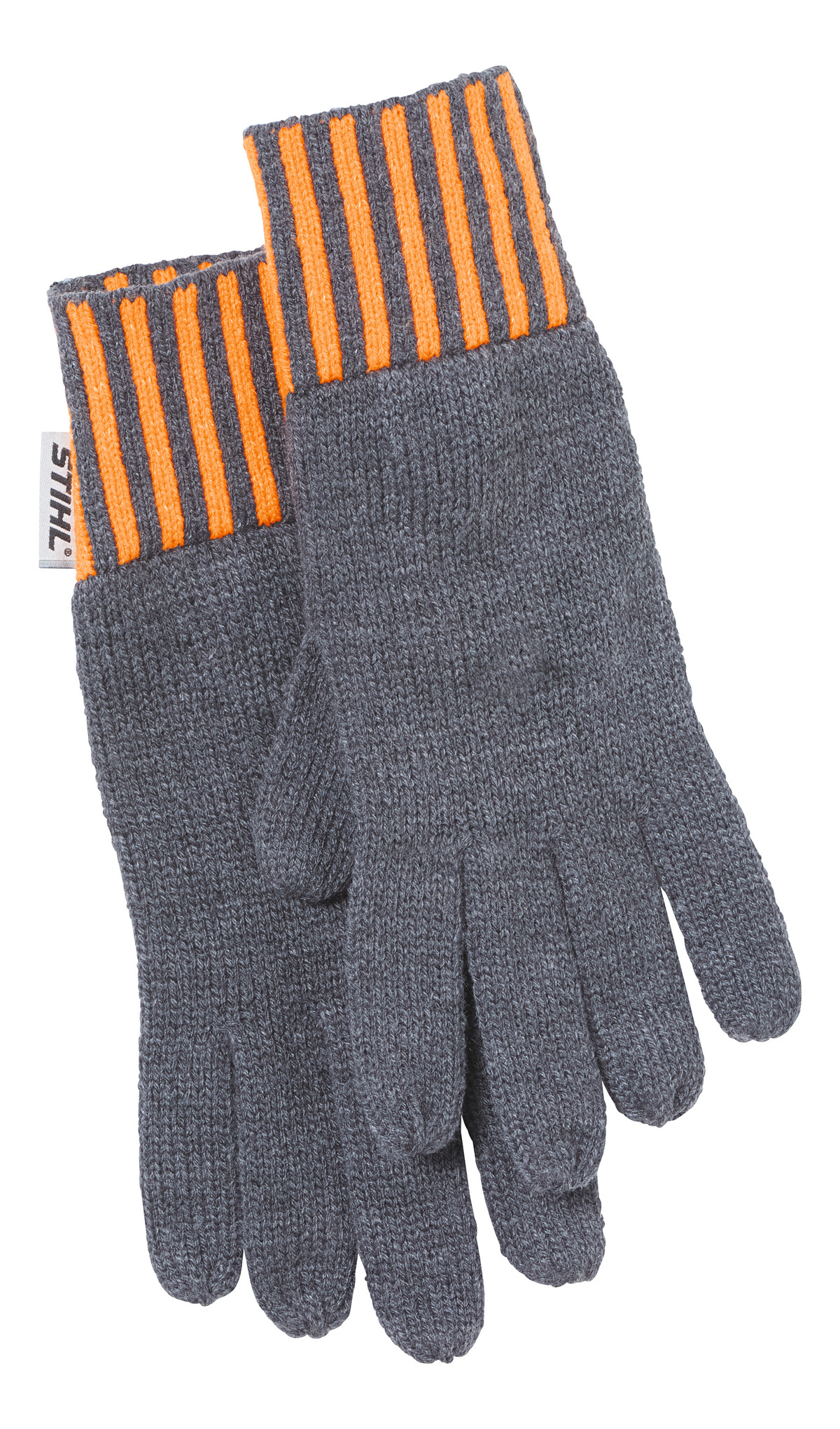 Gants gris foncés et orange