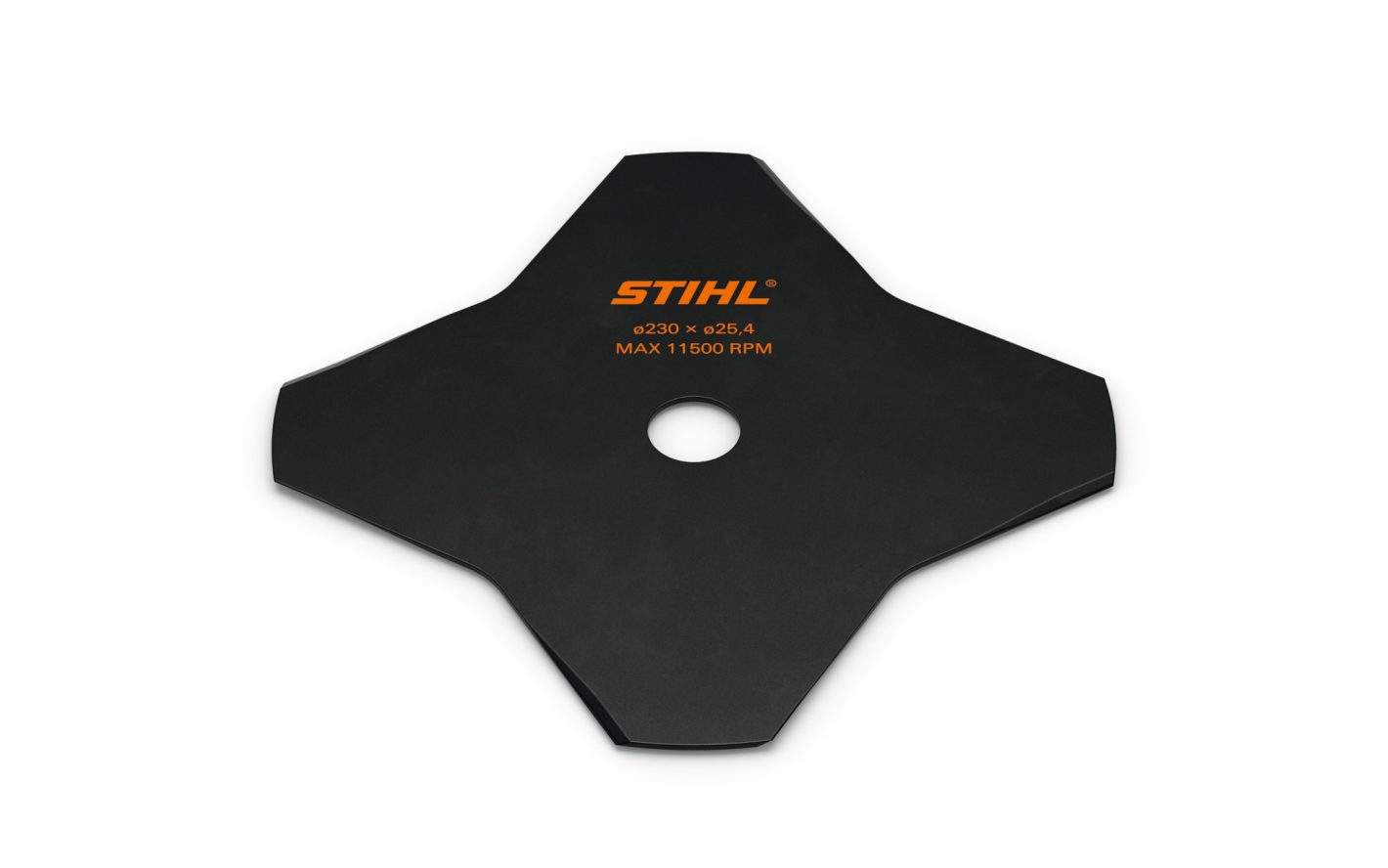 Stihl Lame 4 dents acier OEM pour débroussailleuse FS diamètre 230 mm alésage 25,4 mm acier trempé spécial coupe précise herbes drues broussailles fines jeunes pousses ligneuses