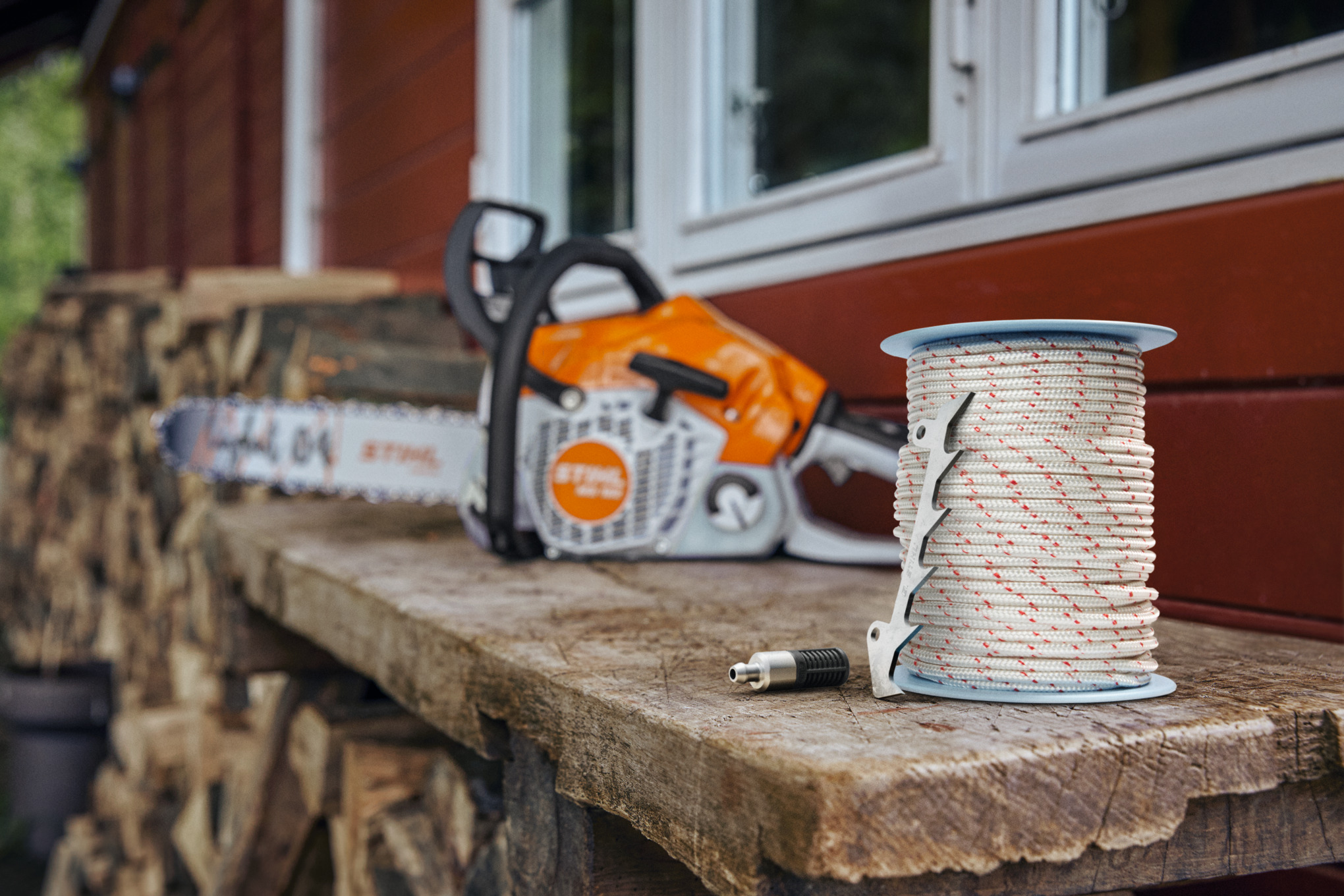 Pièces détachées avant MS 182 : Crépine d'aspiration, griffe, câble de lancement.