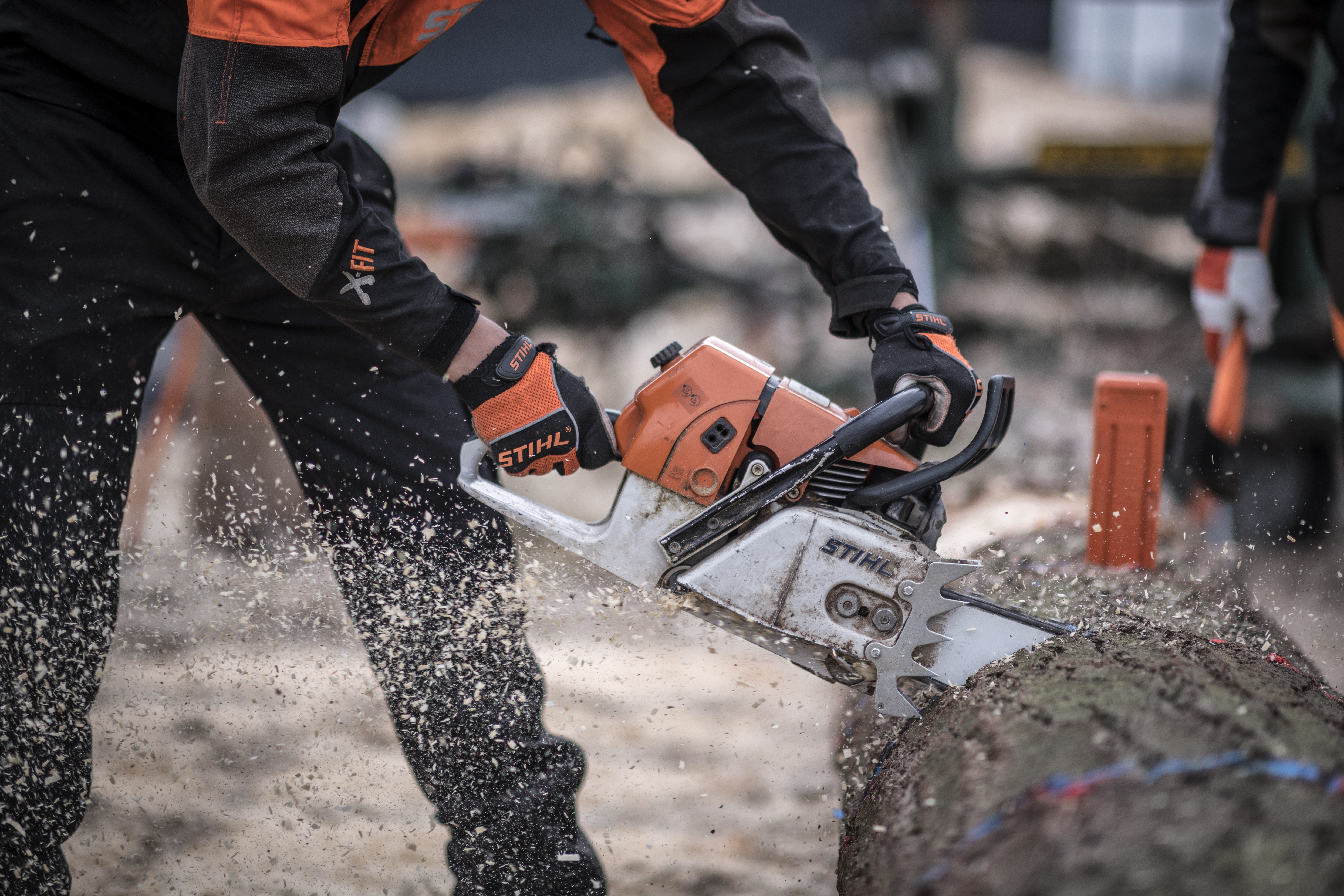 Sciage d’une grume dans une compétition TIMBERSPORTS®