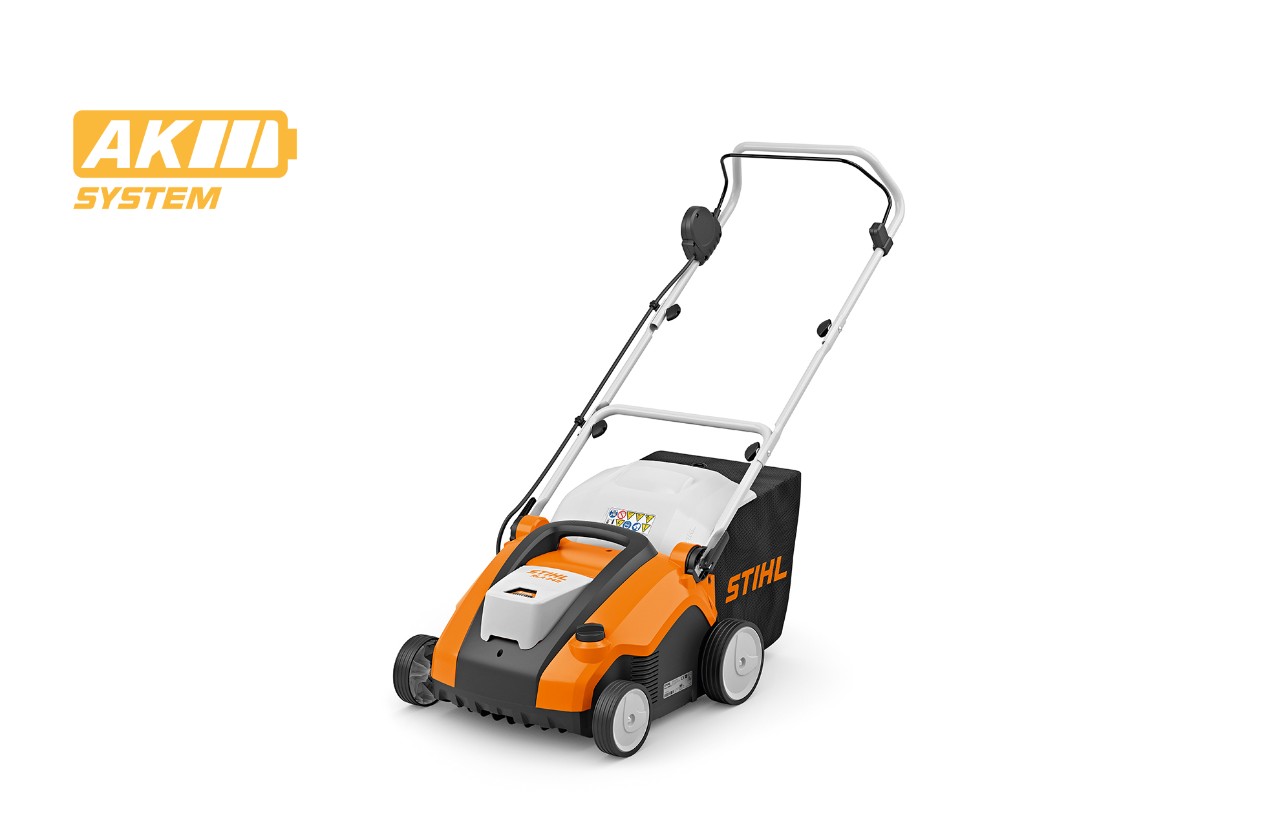 Image produit du scarificateur à batterie STIHL RLA 240, icône de batterie en haut à gauche pour le système AK de STIHL