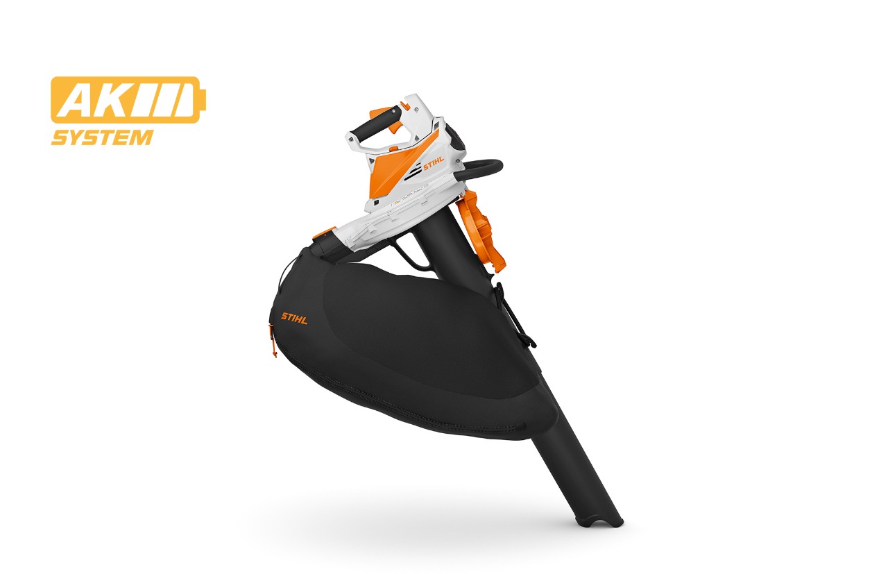 Image produit de l’aspiro-broyeur à batterie STIHL SHA 56, icône de batterie en haut à gauche pour le système AK de STIHL