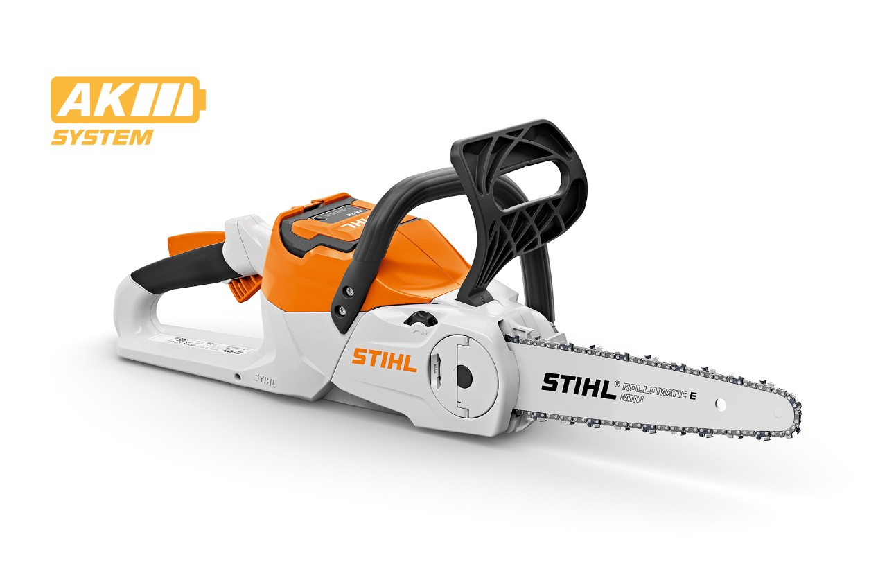 Image produit d’une tronçonneuse à batterie STIHL MSA 60 C-B, icône de batterie en haut à gauche pour le système AK de STIHL