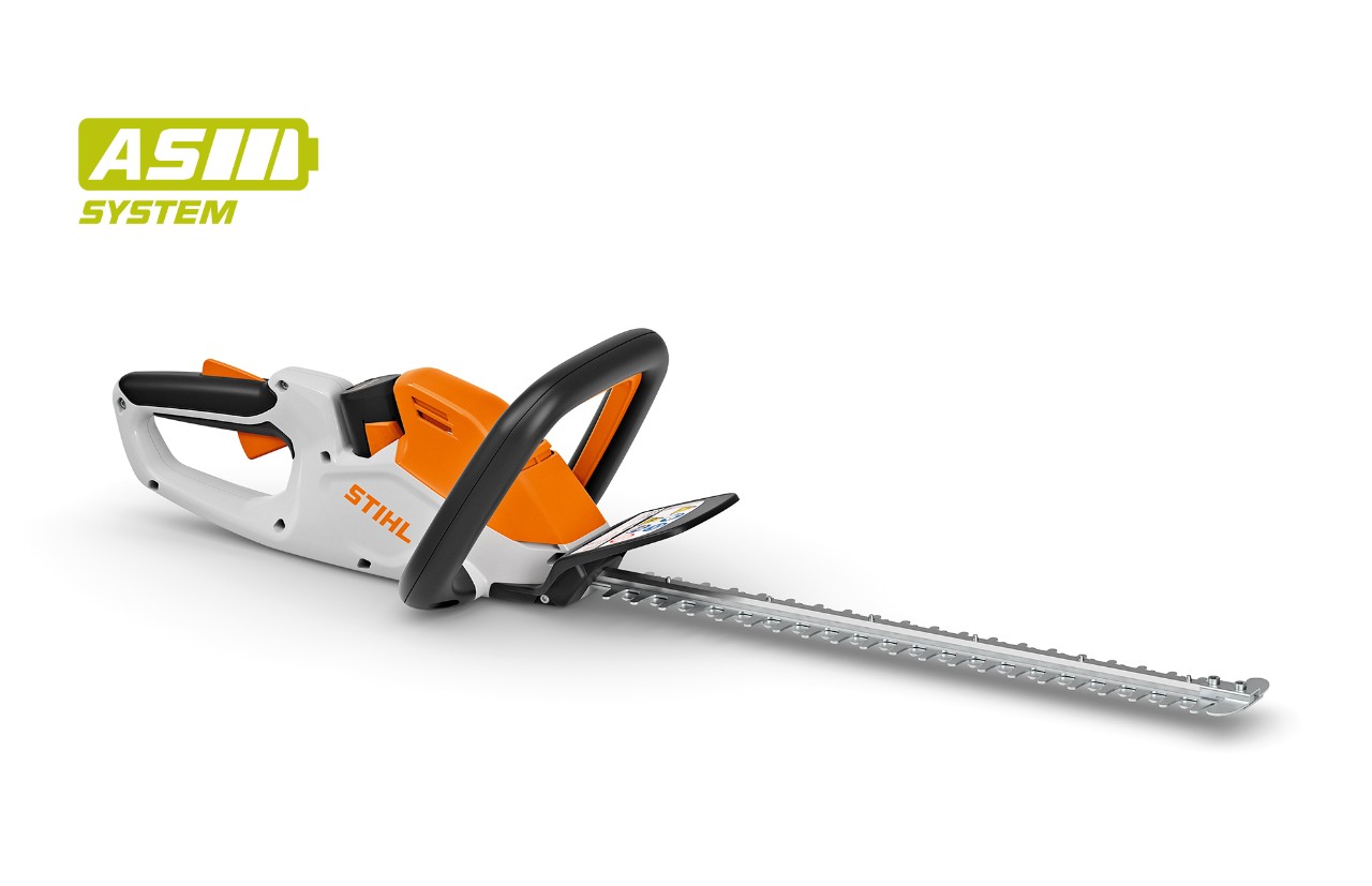 Image produit d’un taille-haie à batterie STIHL HSA 30, icône de batterie en haut à gauche pour le système AS de STIHL