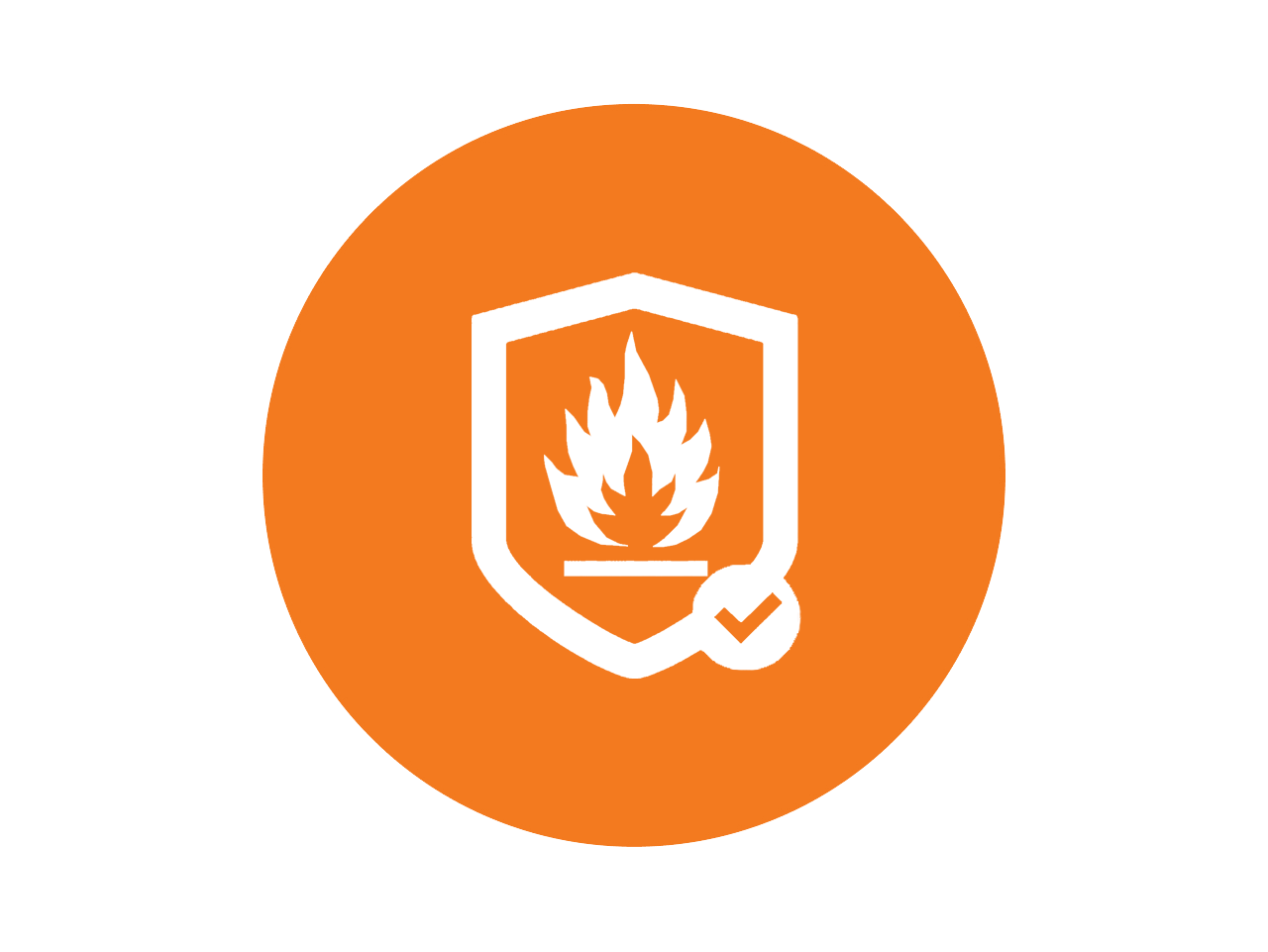 Icône de batterie dans un cercle orange.